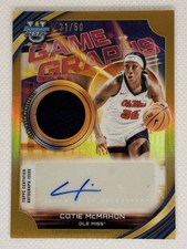 2025-26 Bowman Best University Cotie McMahon Game Graphs  Gold Relic Auto /50 