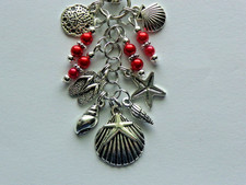 NAUTICAL SEASHELLS STARFISH BEADS KEY CHAIN PURSE CLIP BACKPACK ZIPPER PULL FOB