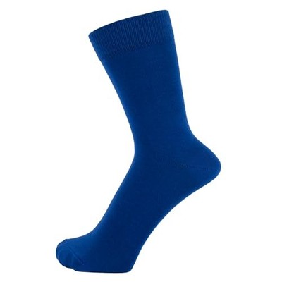 Finest Combed Cotton Dress Socks in Plain Colours for Men, 7-12 Royal Blue