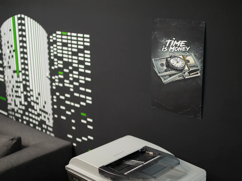 TIME IS MONEY Motivational Wall Vinyl Decal Poster Print (Removable Adhesive) - Image 2 of 4