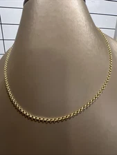 18k Yellow Gold Polished 2.4mm Solid Rolo Chain Necklace 16" 6.23 Grams