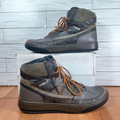 Polo Ralph Lauren Boots Mens 10.5D Brown Levon Snow Boot Leather Lined Padded
