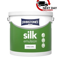 Johnstone's 306759 Silk Emulsion Paint, Brilliant White, 5 L (Pack of 1)