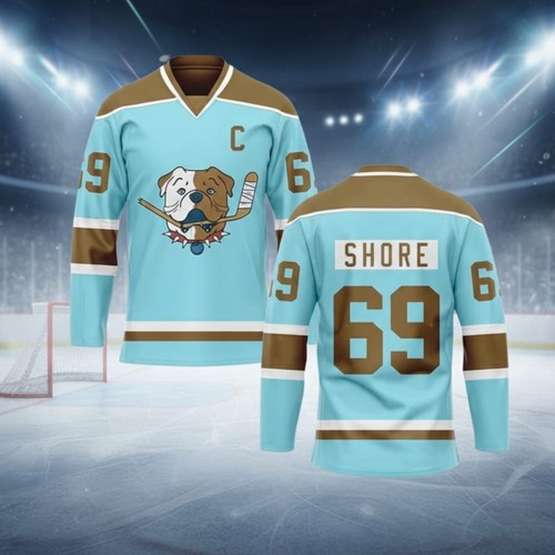 Sudbury Blueberry Bulldogs Hockey Jersey (Blue) Replica Custom Fan Gear Gift