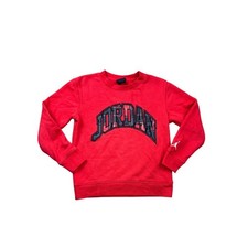 Jordan Boys Size Large 6-7 Red Sweatshirt Plaid Lettering Logo Jumpman Youth