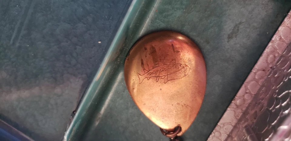 Винтажный зеленый рыболовства металлический карман РЕДКАЯ спиннер Mepps поппер снасти коробка лот - Изображение 4 из 4