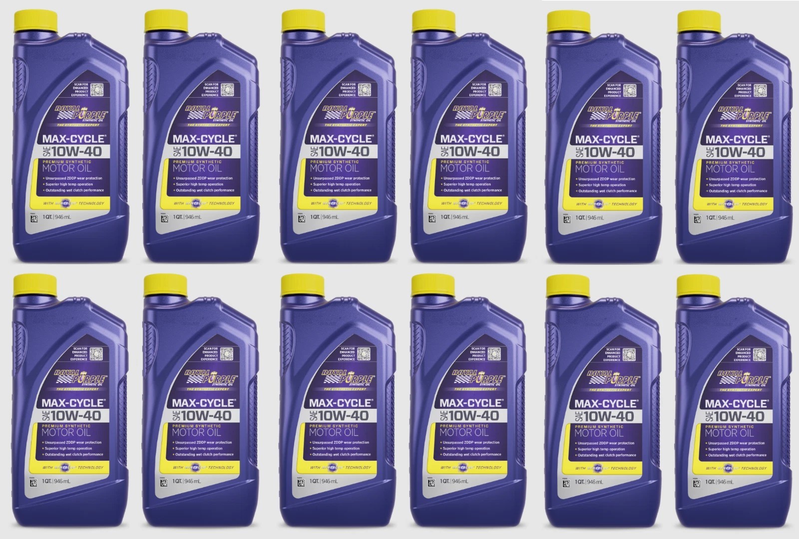 Royal Purple 1 qt Max-Cycle SAE 10W-40 Premium Synthetic Motor Oil Pack of 12