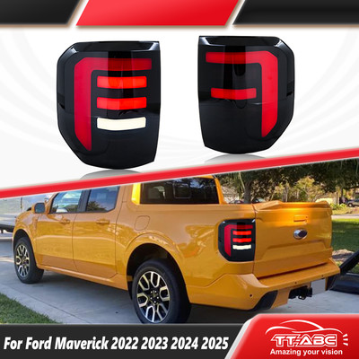 Pair LED Tail Lights For Ford Maverick XL XLT Lariat 2022-2024 Rear Brake Lamps