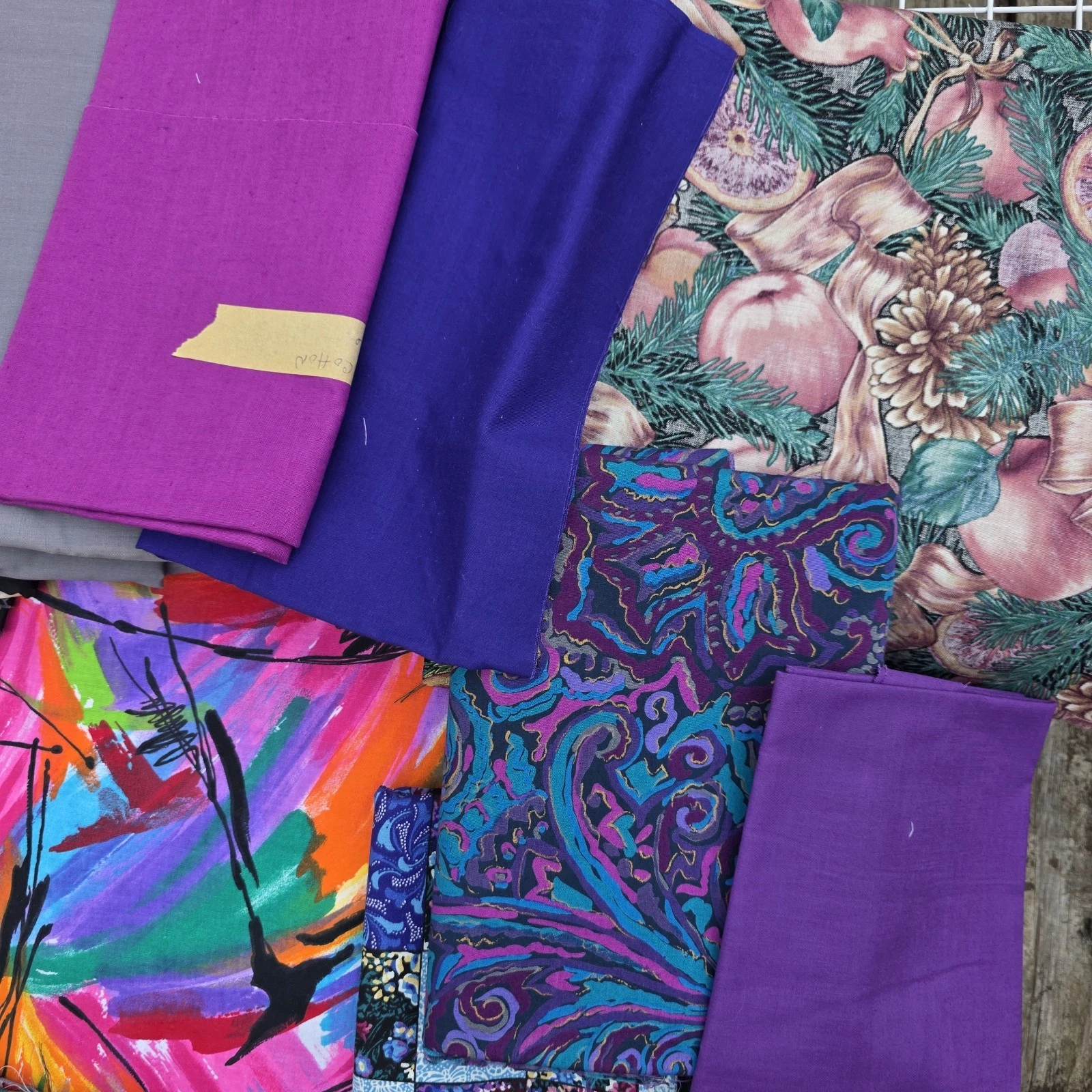 Fabric Lot Purple Jewel Tones Quilting Sewing Yardage Prints Solids 10.27 Lbs - product detail image 5