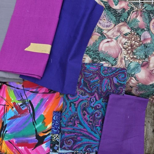 Fabric Lot Purple Jewel Tones Quilting Sewing Yardage Prints Solids 10.27 Lbs image 5