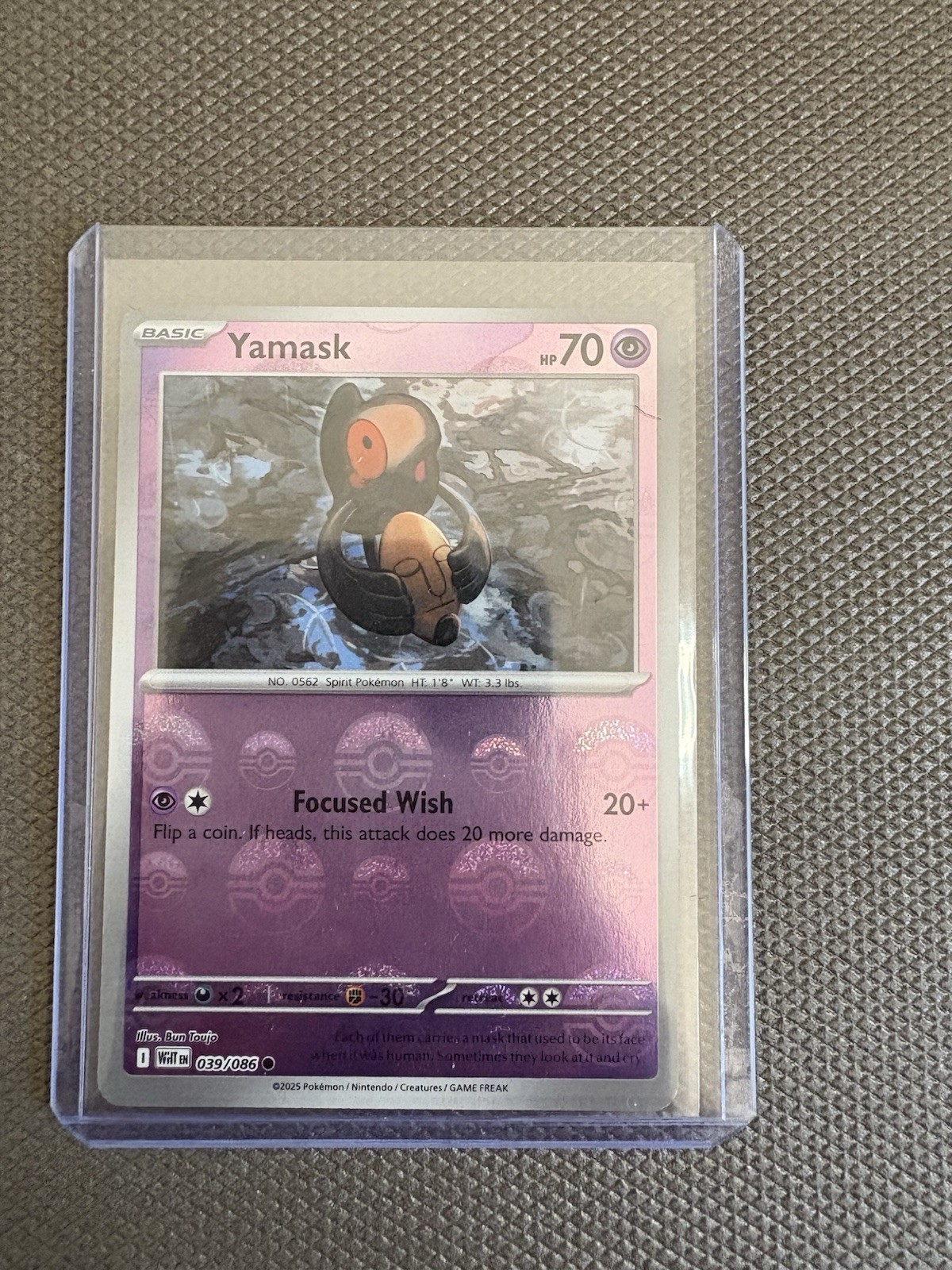 Pokémon TCG Scarlet & Violet White Flare Yamask 039/086 Pokeball Reverse Holo NM