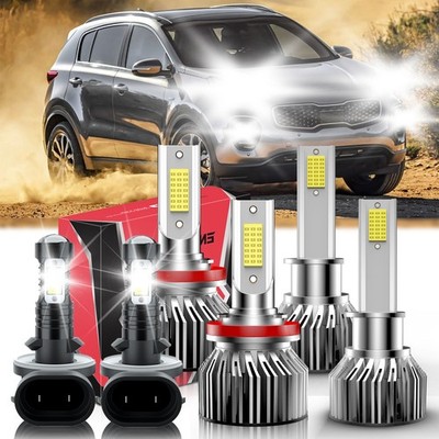 For Kia Sorento 2011-2013 Combo LED Headlight Fog Light Bulbs Kit White 10000lm