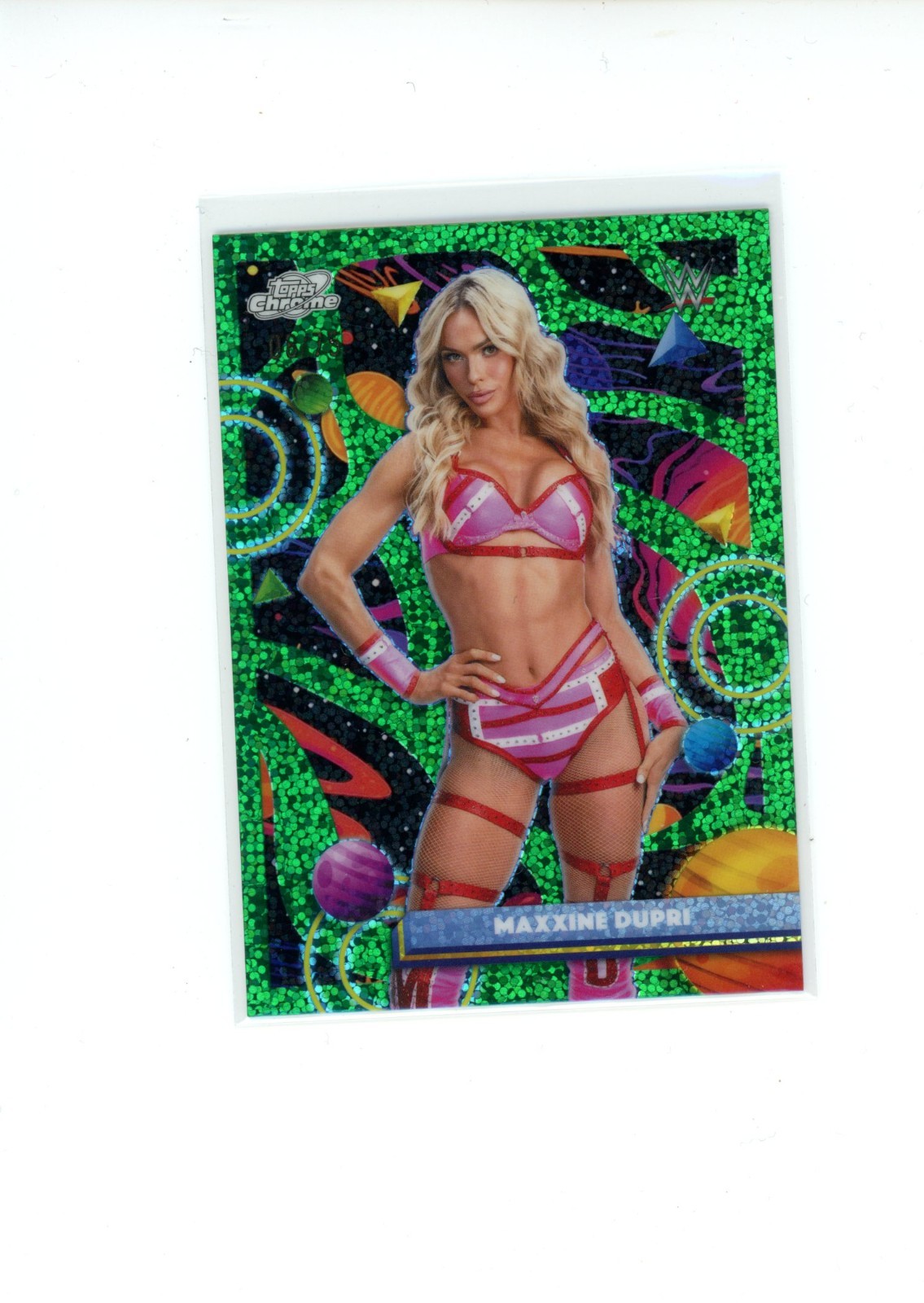 2026 Topps Chrome Cosmic WWE Maxxine Dupri #145 Green Space Dust Refractor 8/75