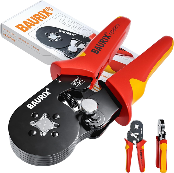 Baurix® Crimpzange AderendhüLsen – Selbsteinstellende AderendhüLsenzange 0,25–10-image