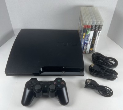 Sony PlayStation 3 PS3 Slim 160GB Console Bundle/ 5 Games  Tested 