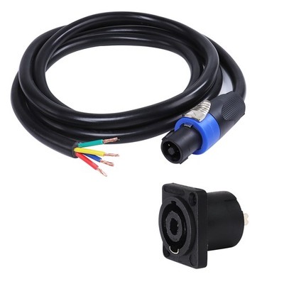 6 Feet Speakon to Bare Cable, 4 Conductor Chuchero Speaker Locking Wire 12 Gauge