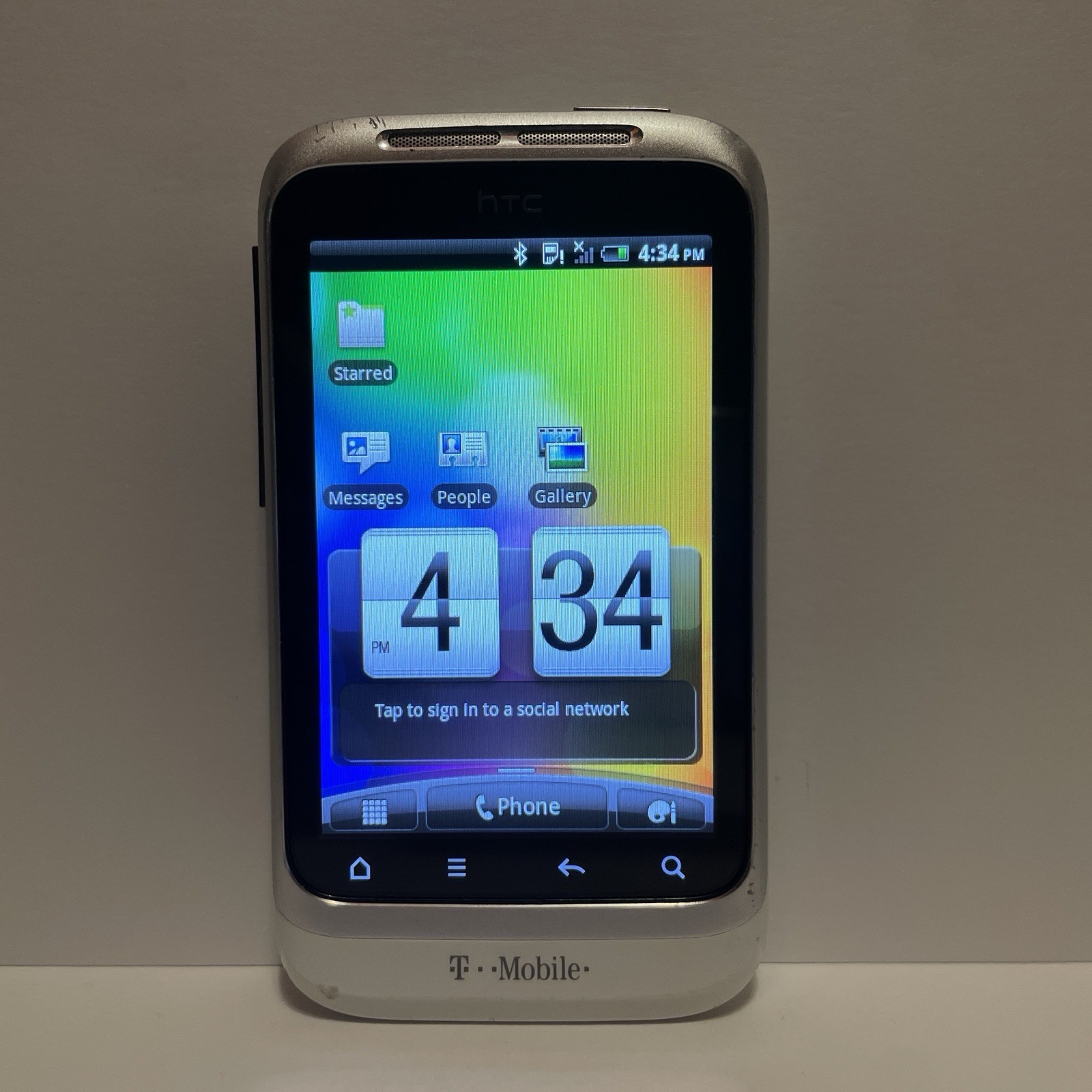 2011 HTC Wildfire S T-Mobile Cell Phone White w/ Battery Tes