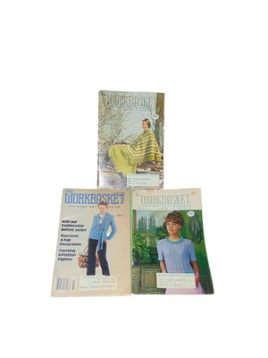 VINTAGE Workbasket & Home Arts Magazine Lot (3) | 1971 (x2) & 1980 | Crochet Kni