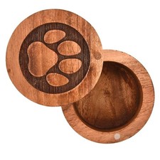 New Decorative Urn Acacia Wooden Pet Memorial Box 3.5" x 3.5" x 2.5" 