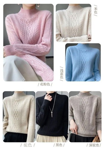 New NAutumn Winter Women Sweater Warm Cashmere Sweater Knitted Bottoming Shirt - Picture 19 of 30