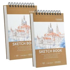 5.5" x 8.5" Sketch Book Top Spiral Bound Sketch Pad 100 Sheets Each 68lb/100g...
