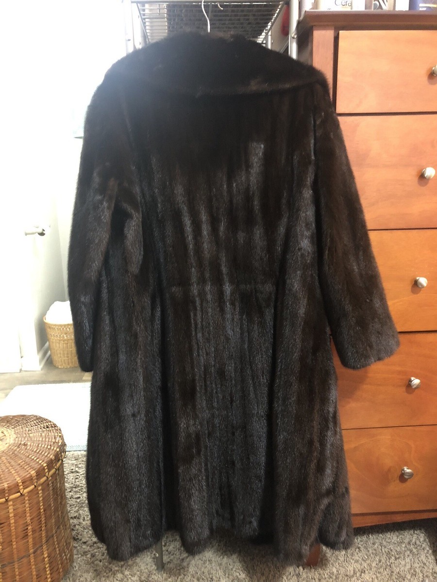 【高級毛皮】マホガニーミンクファーコート (Saks Fifth Avenue) ミンクファーコート フォックスファー付き 高級 毛皮 レディース