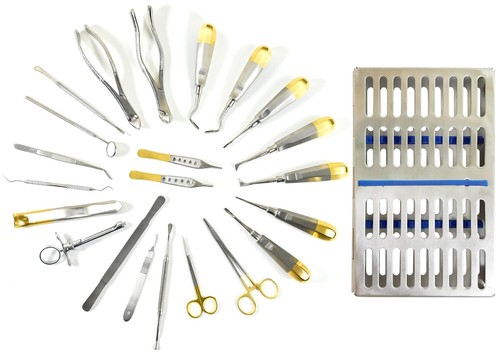 KIT DE INSTRUMENTOS ALEMÁN 23 PIEZAS CIRUGÍA DENTAL ORAL EXTRACCIÓN ELEVADORES FÓRCEPS - Imagen 2 de 3