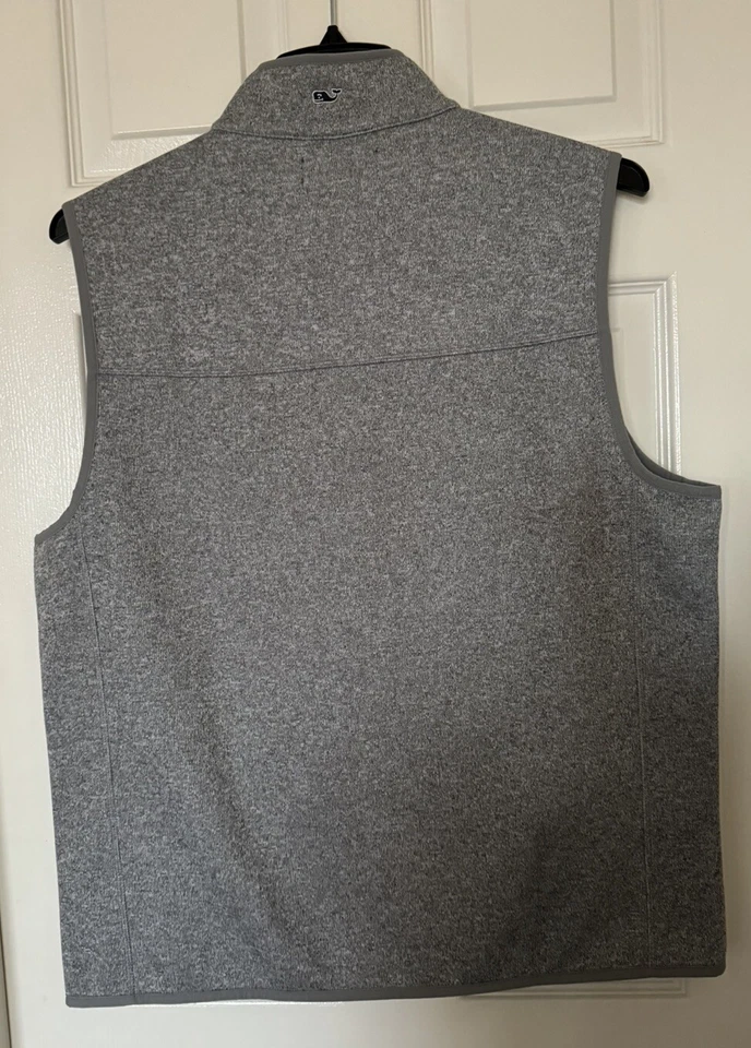 Vineyard Vines Men’s Large Boston Red Sox Grey Mountain Sweater Fleece Vest NEW - Image 4 of 4