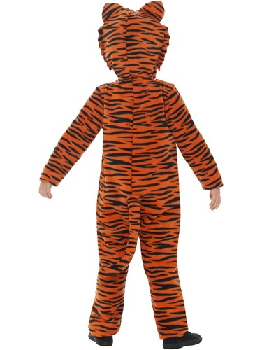 Tiger Costume, Orange & Black Animal All In One Halloween Fancy Dress Costume - Picture 5 of 10