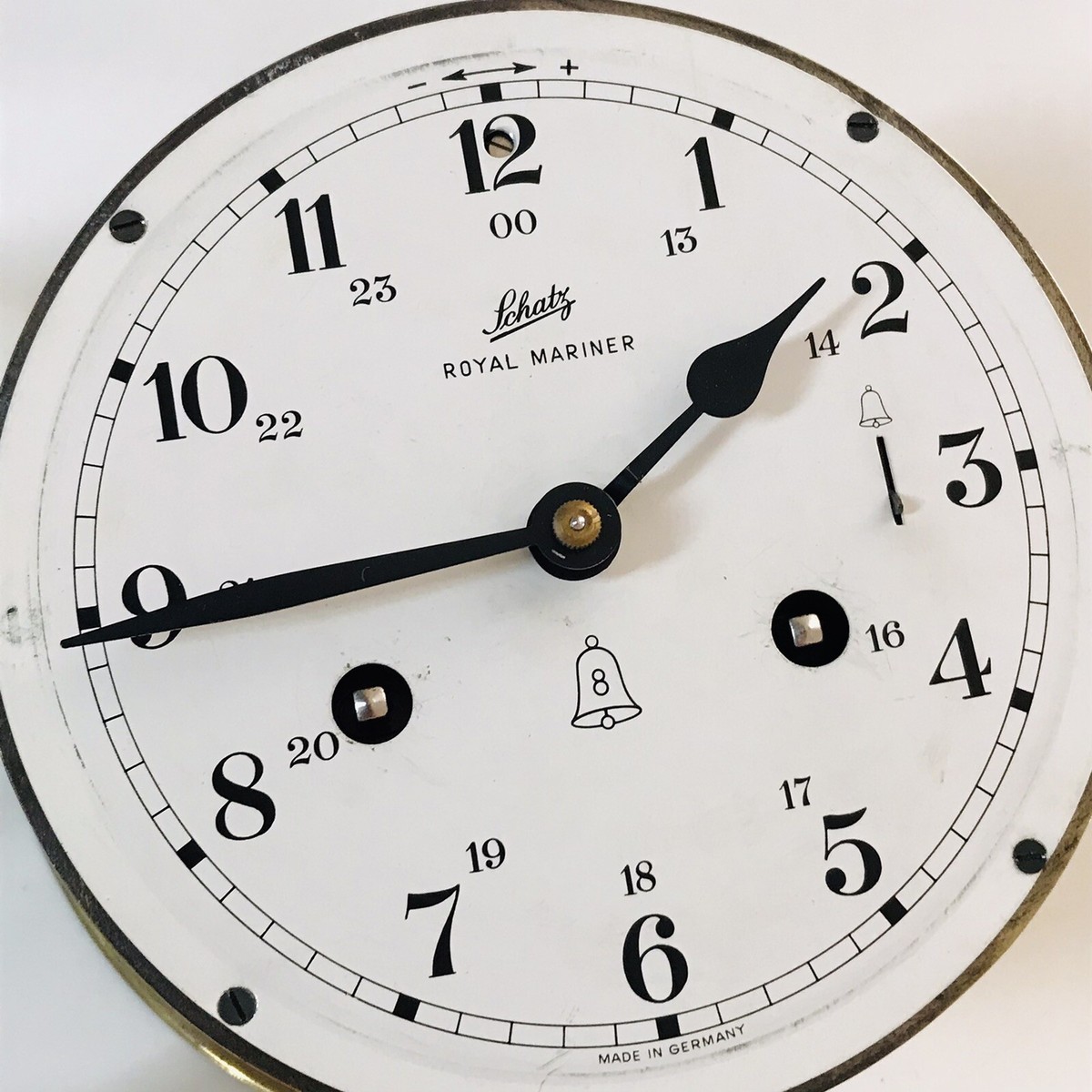 Antique Brass Schatz Royal Mariner Nautical Clock No Key Alarm 7