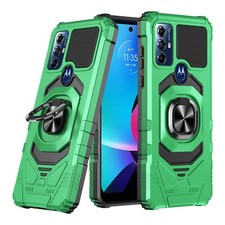 For Motorola Moto G PLAY 2023 kickstand Phone Case with Tempered Glass 2 Cables