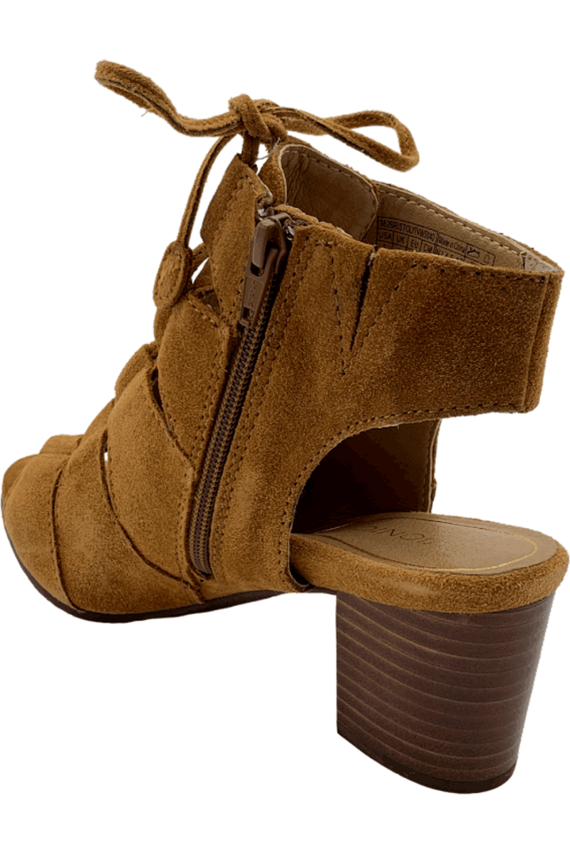 Vionic Women's Suede Lace up Sandals Bristol Caramel, Sz US 37