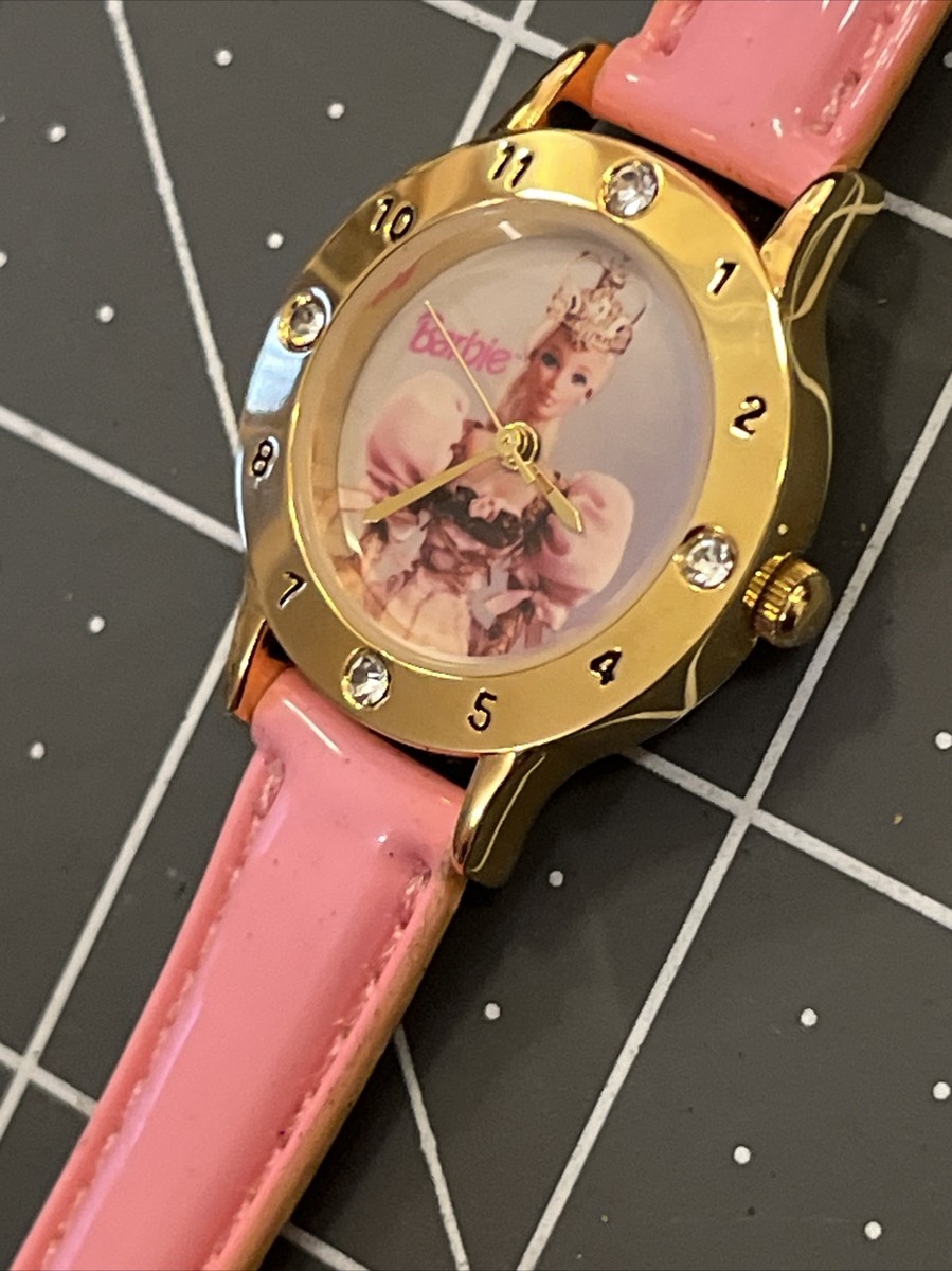 VTG Mattel Barbie Wristwatch Watch Gold Tone Case Bezel With  display picture 1