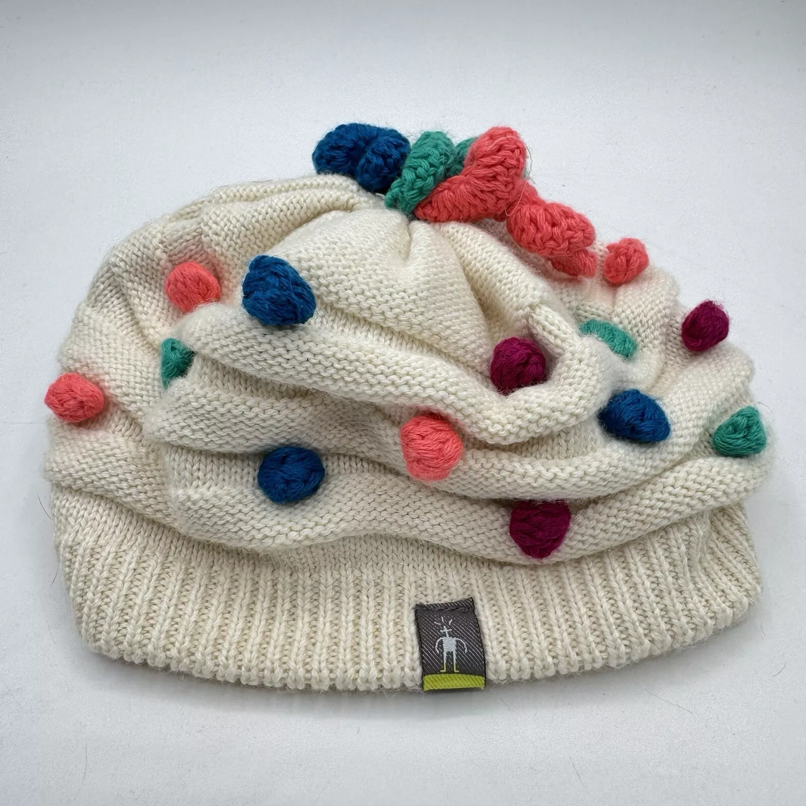 smartwool multi color pom pom dot slouchy knit 