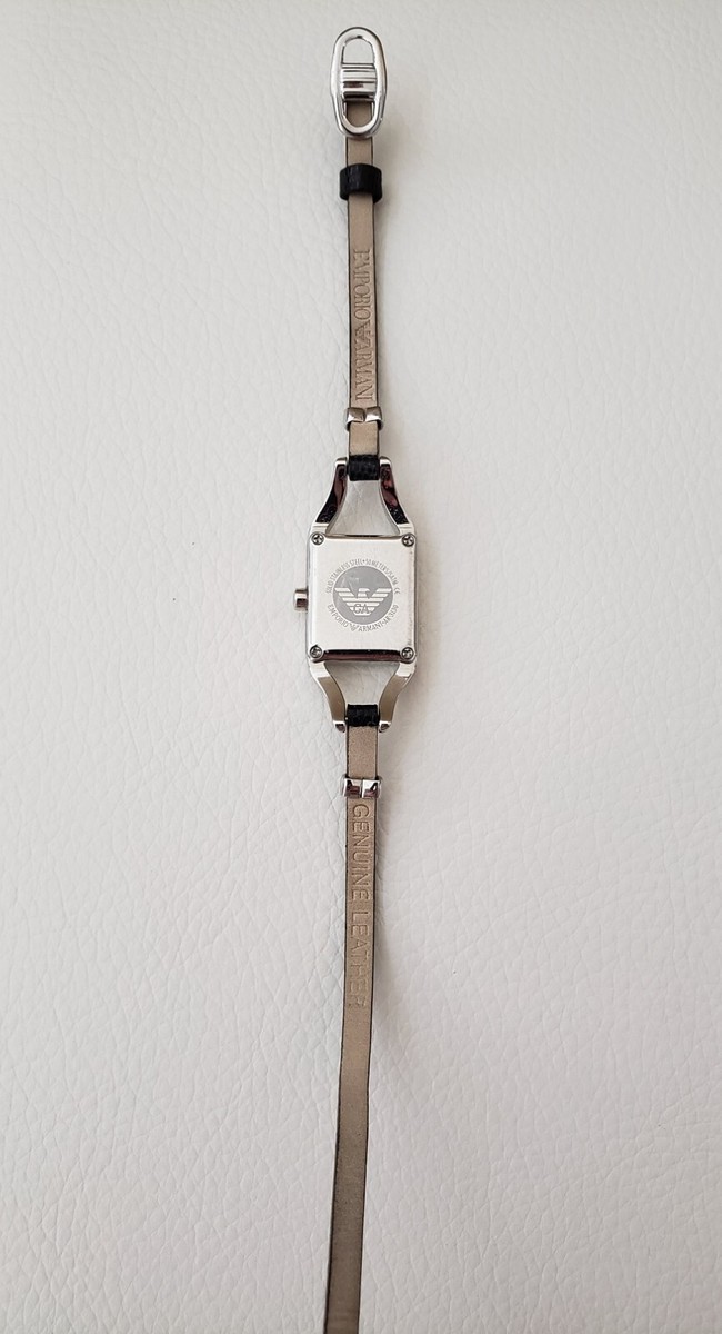 Vintage EMPORIO ARMANI AR3130 Black Diamonds Snake Leather Vintage EMPORIO ARMANI AR3130 Black Diamonds Snake Leather