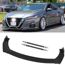 Carbon Fiber Front Bumper Lip Splitter Spoiler + Strut Rods For Nissan