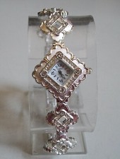 Women's Rhinestone Silver Finish Fashion Dressy Casual watch