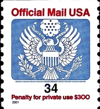 US #O158 MNH 1993 34c Stylized Eagle Shield Arrow Stars Official Mail Coil