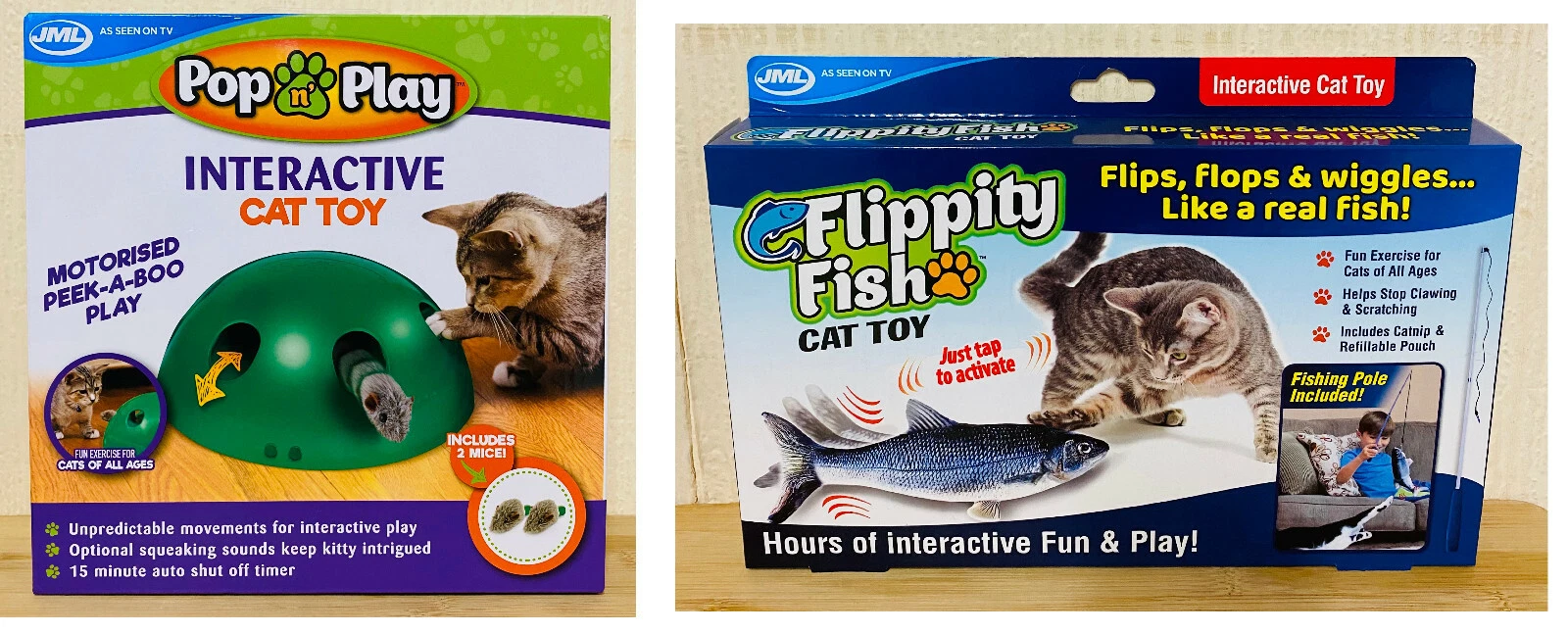 JML Flippity Fish / Pop n' Play - Interactive CAT Toys
Opens in a new window or tab