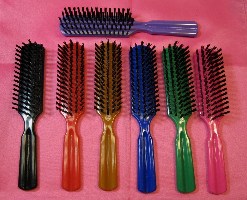ELIGE CANTIDAD-- Cepillo de peinado de plástico de 8 pulgadas de largo, cerdas de nylon-BR100 Foto 3 de 3