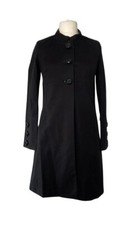 Milly New York Fit N Flare Coat With Pockets, Black, Bust Darts, Uk10, Us6, Eu36