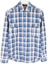 Hugo Boss Eshirt Formal Men Small Roll Up Checked Buttoned Propagation