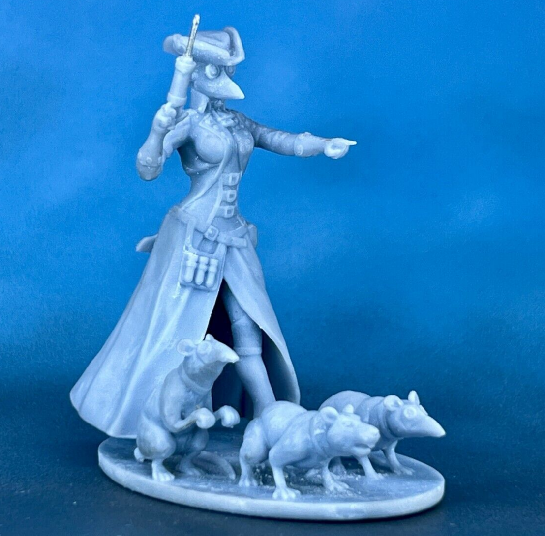 Action Figure Steampunk Plague Doctor Girl 60mm Tabletop Miniature