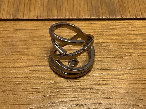 VINTAGE WOMANS STERLING SILVER RING SIZE M & HALF - Picture 2 of 5