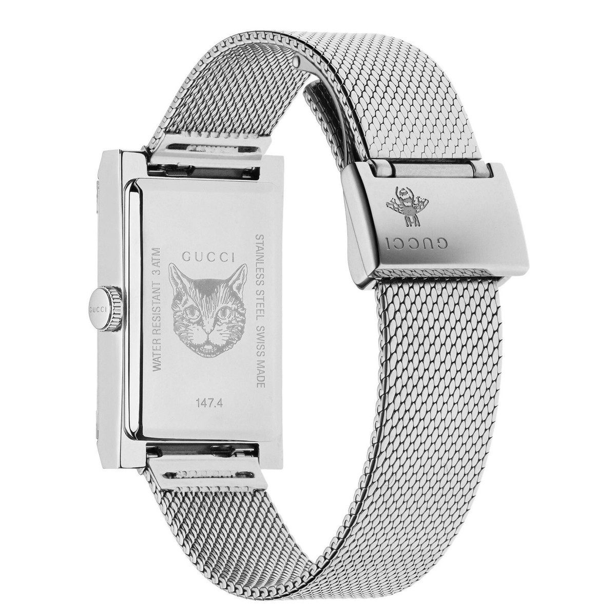 腕時計その他 GUCCI Woman Watch Silver YA142317 New Gucci G-Frame Red and Green Dial Stainless Steel Women's