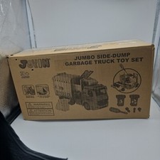 Recycling Garbage Truck Toy, Kids Side Dump Trash Truck, Friction Power Open Box