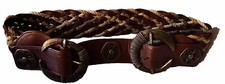 Southwest Aztec Double Buckel Braided Leather Rope Womens Belt Sz Med 28  