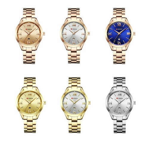 CURREN Reloj Mujer Lujo Dorado Relojes Oficina Damas Calendario Reloj Pulsera Regalos - Imagen 8 de 14