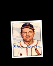 Max Lanier Hand Signed 1950 Bowman Reprint St. Louis Cardinals Autograph