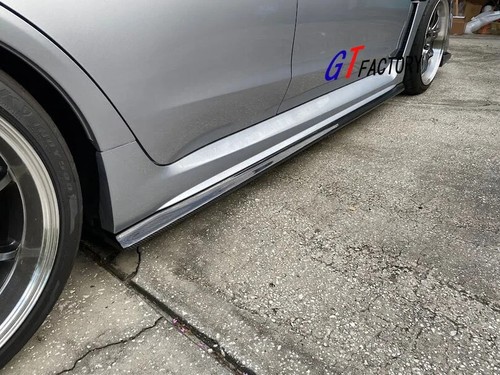 CARBON SIDE SKIRTS EXTENSION SPOILER CS STYLE FOR SUBARU WRX VA - Picture 2 of 4